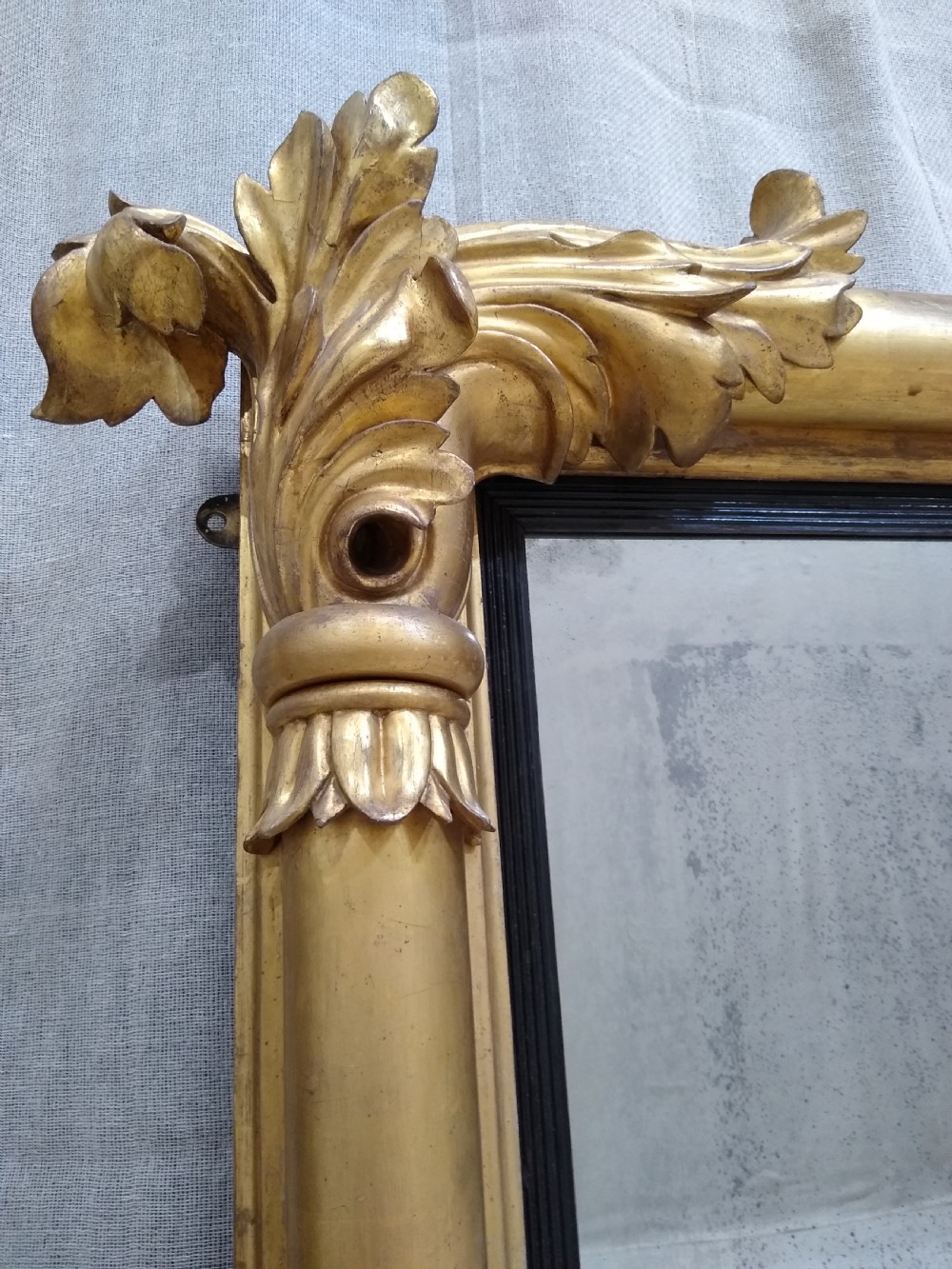 Large Antique Gilt Overmantle Wall Mirror c1830 View VI