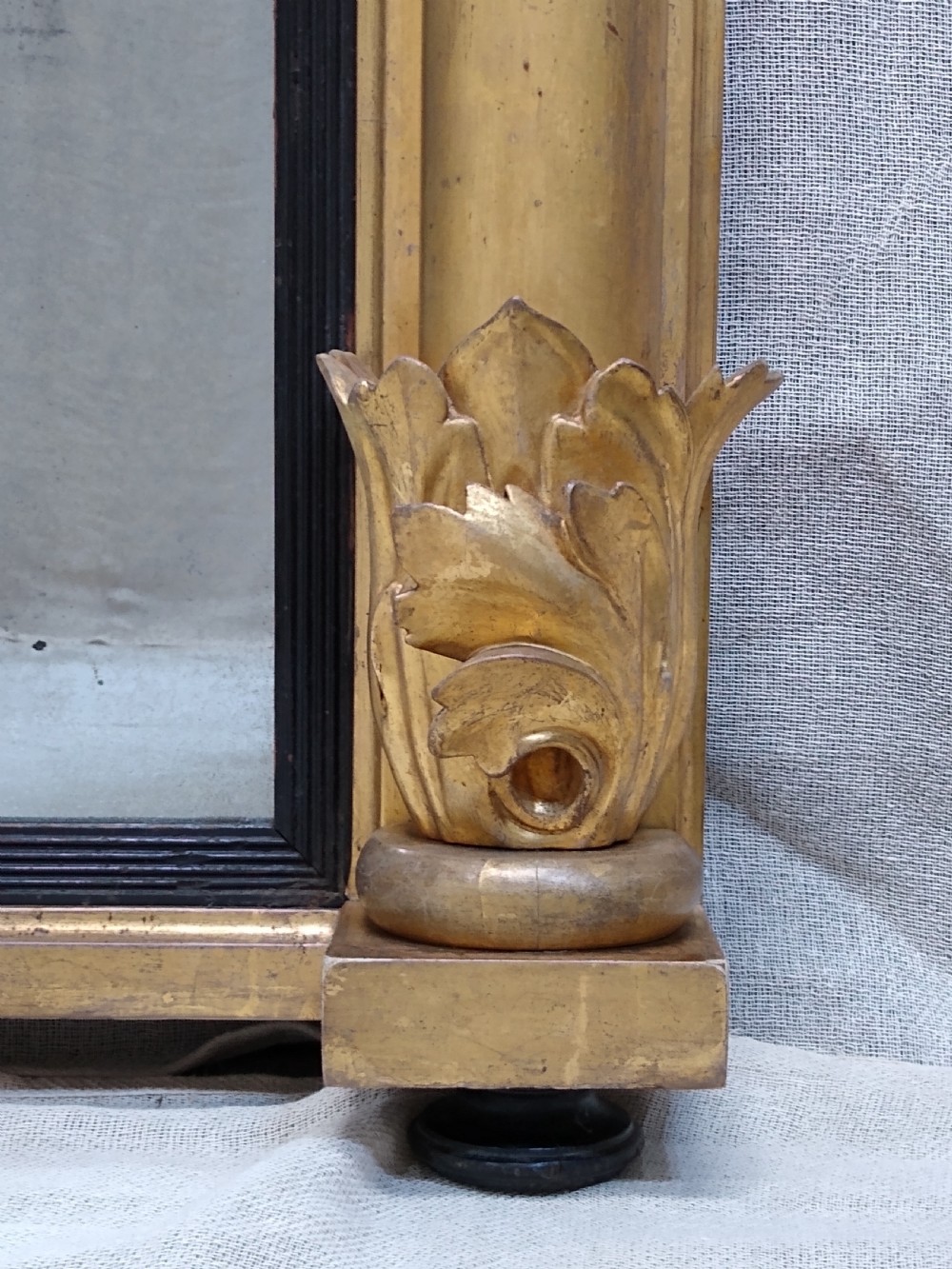 Large Antique Gilt Overmantle Wall Mirror c1830 View X