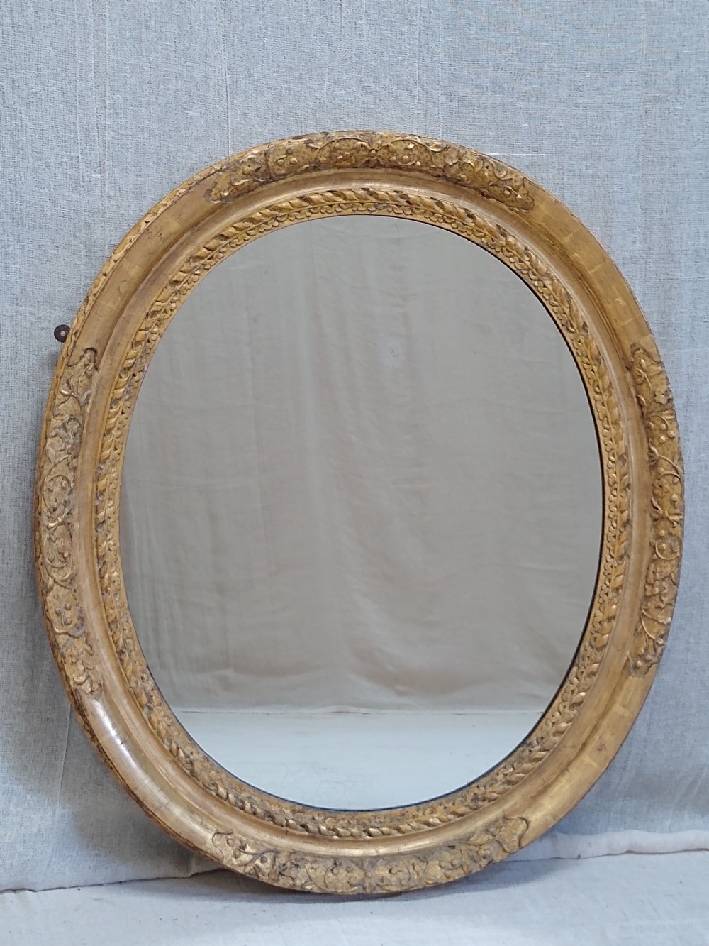 Very Early Carved Gilt Oval Wall Mirror c1700 - 1720