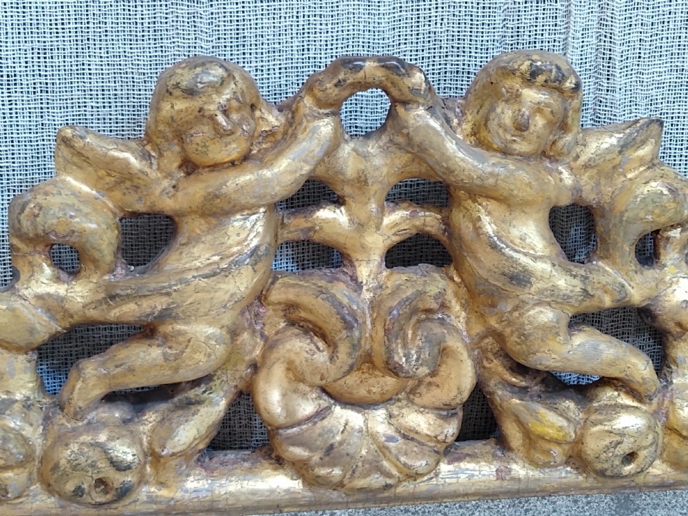 Very Early English Carved Giltwood Wall Mirror c1680  View III