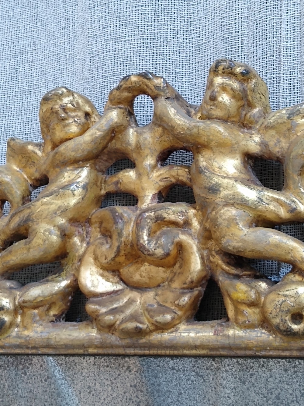 Very Early English Carved Giltwood Wall Mirror c1680  View VI