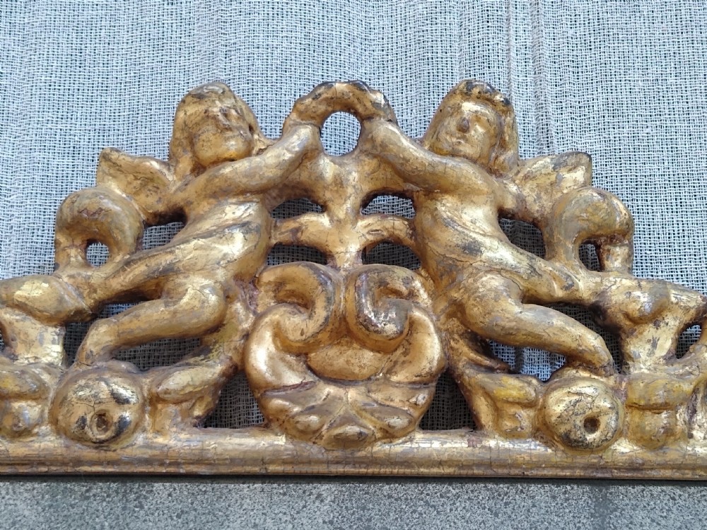 Very Early English Carved Giltwood Wall Mirror c1680  View XVI