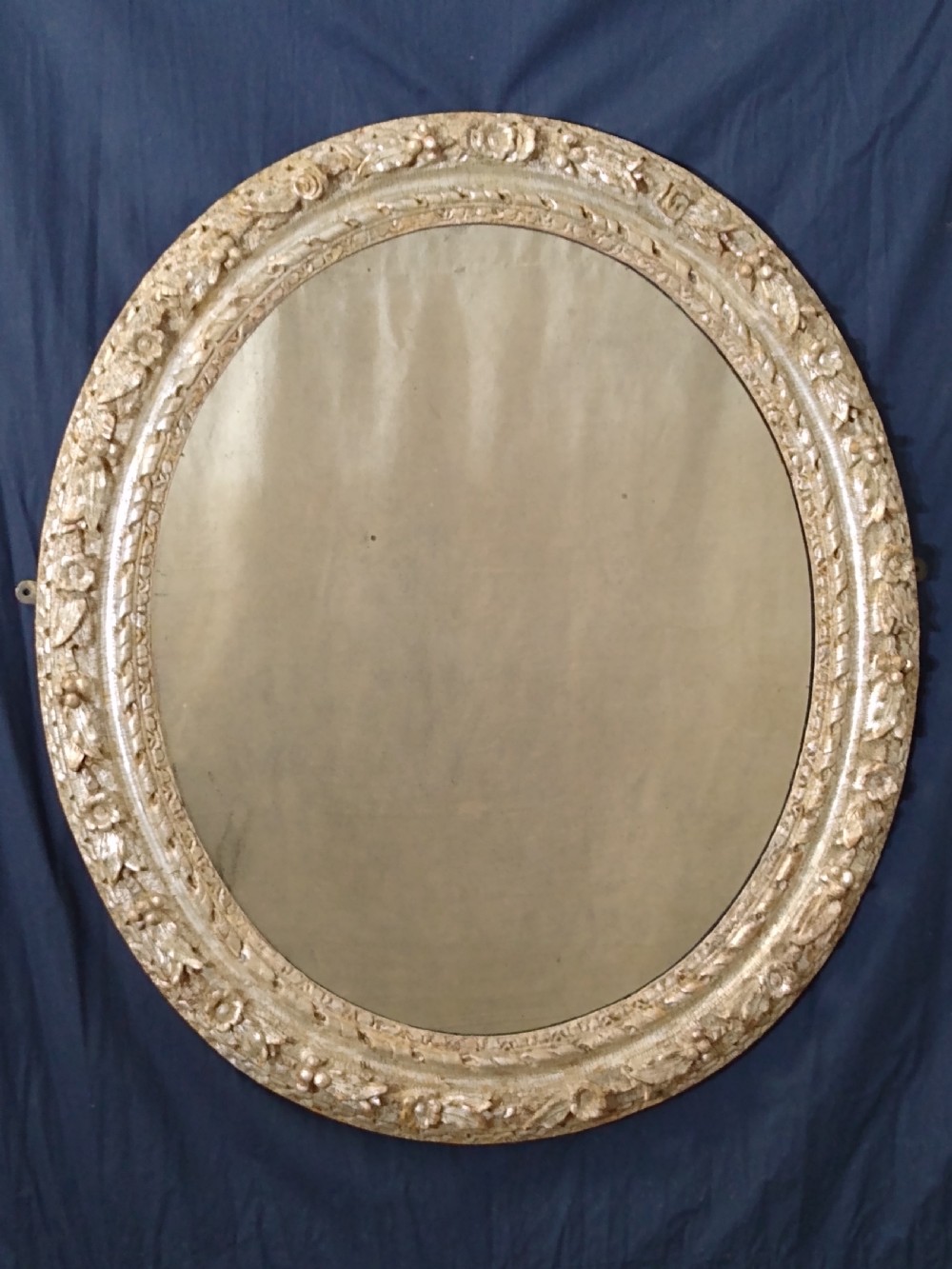 Charles II Antique Silver Gilt Oval Wall Mirror c1670 View IV