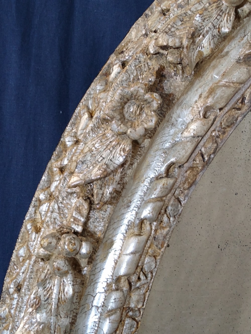 Charles II Antique Silver Gilt Oval Wall Mirror c1670 View XI