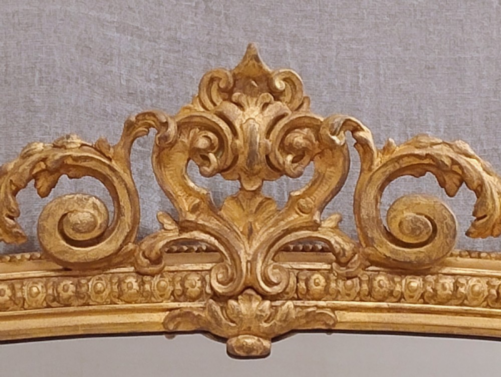 Very Large Antique Gilt Overmantle Wall Mirror c1860 View VII