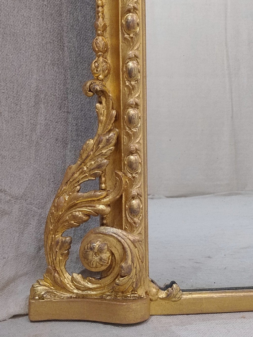 Large Antique Gilt Overmantle Wall Mirror c 1870 View VI
