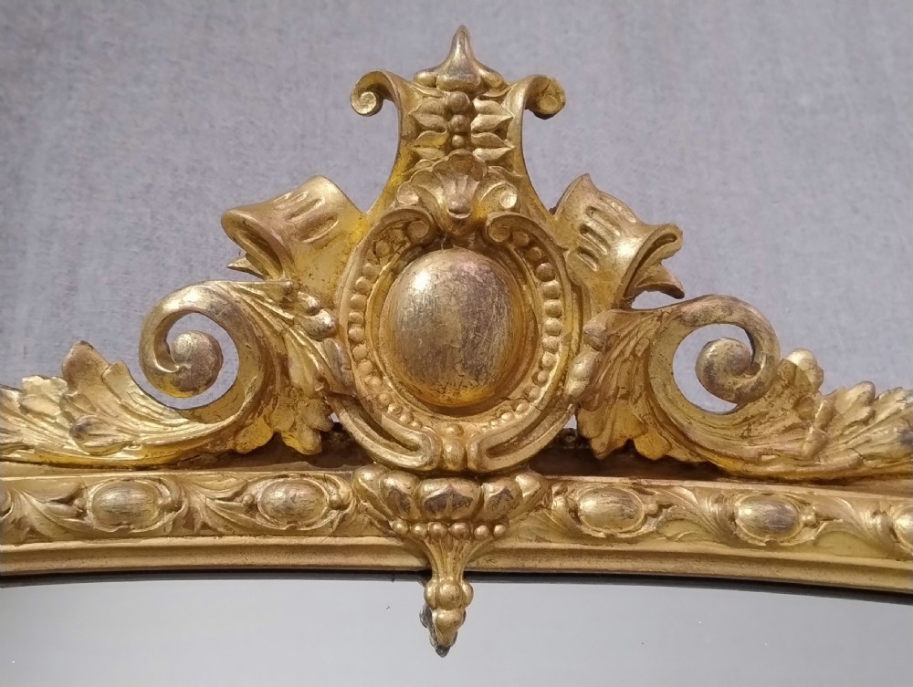 Large Antique Gilt Overmantle Wall Mirror c 1870 View VII