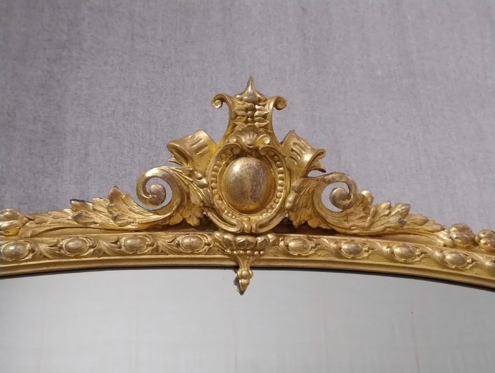 Large Antique Gilt Overmantle Wall Mirror c 1870 View XI