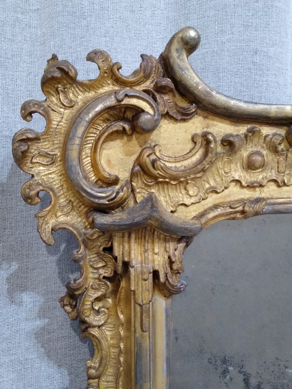 Large Antique Gilt Overmantle Wall Mirror c1860 View VIII