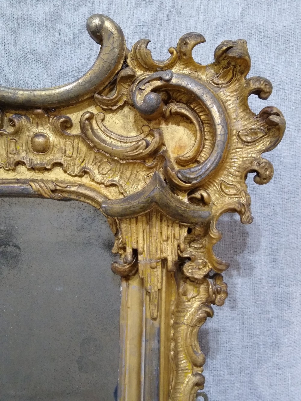 Large Antique Gilt Overmantle Wall Mirror c1860 View II