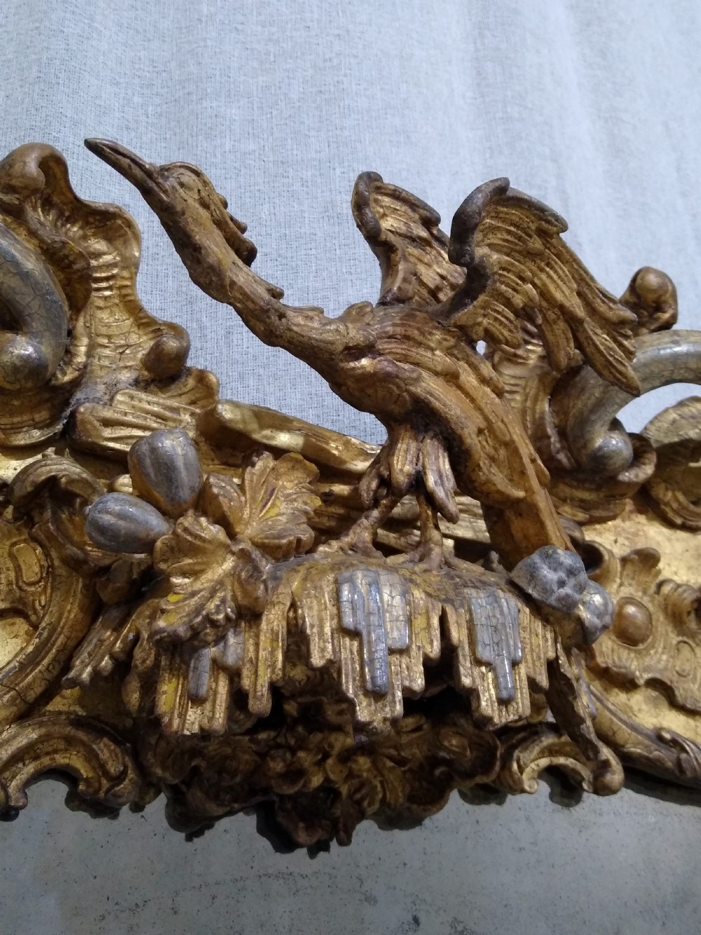 Large Antique Gilt Overmantle Wall Mirror c1860 View IV