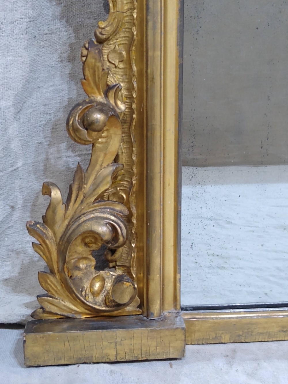 Large Antique Gilt Overmantle Wall Mirror c1860 View V