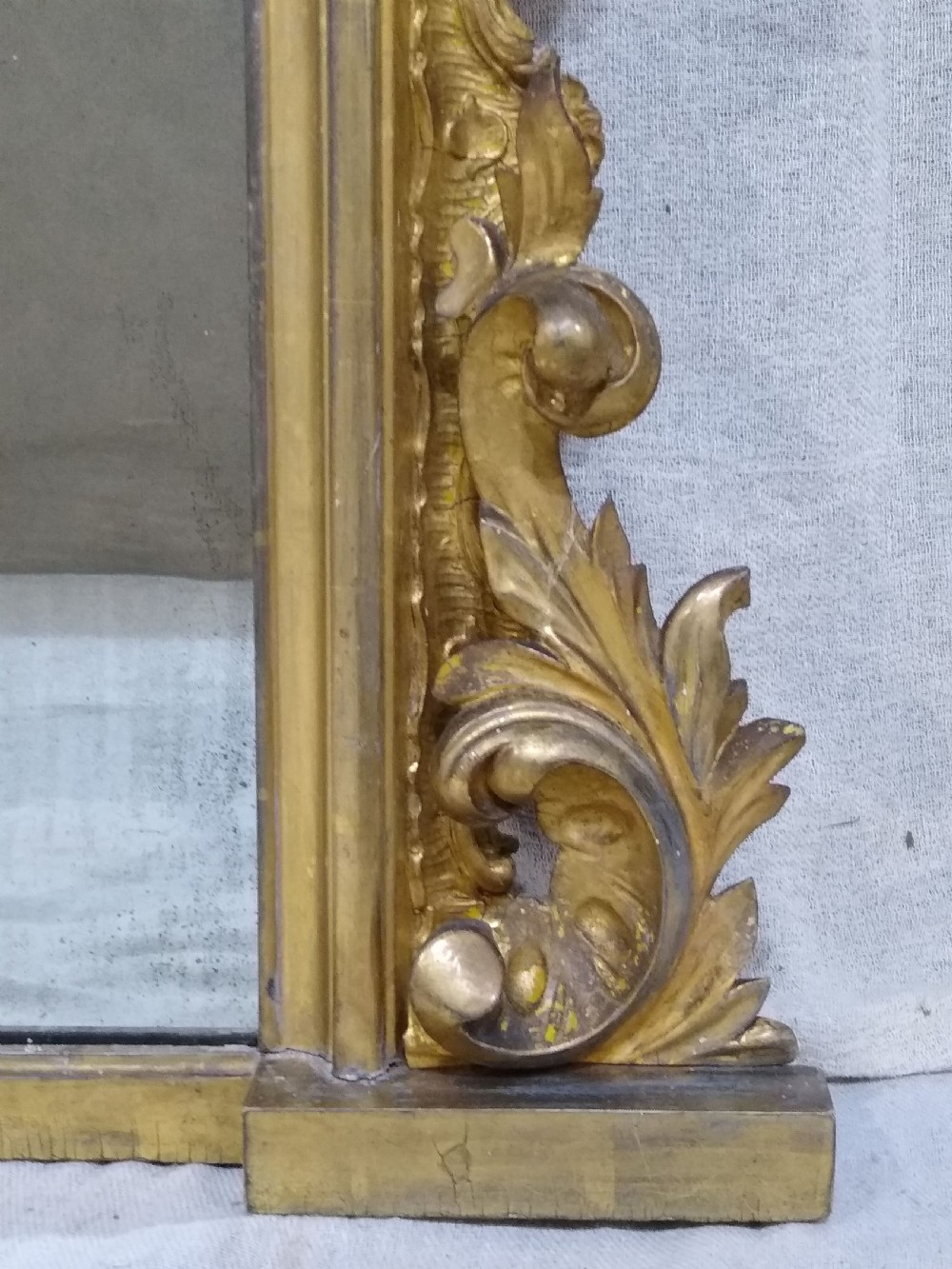 Large Antique Gilt Overmantle Wall Mirror c1860 View VI