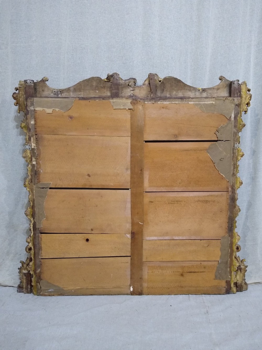 Large Antique Gilt Overmantle Wall Mirror c1860 View X
