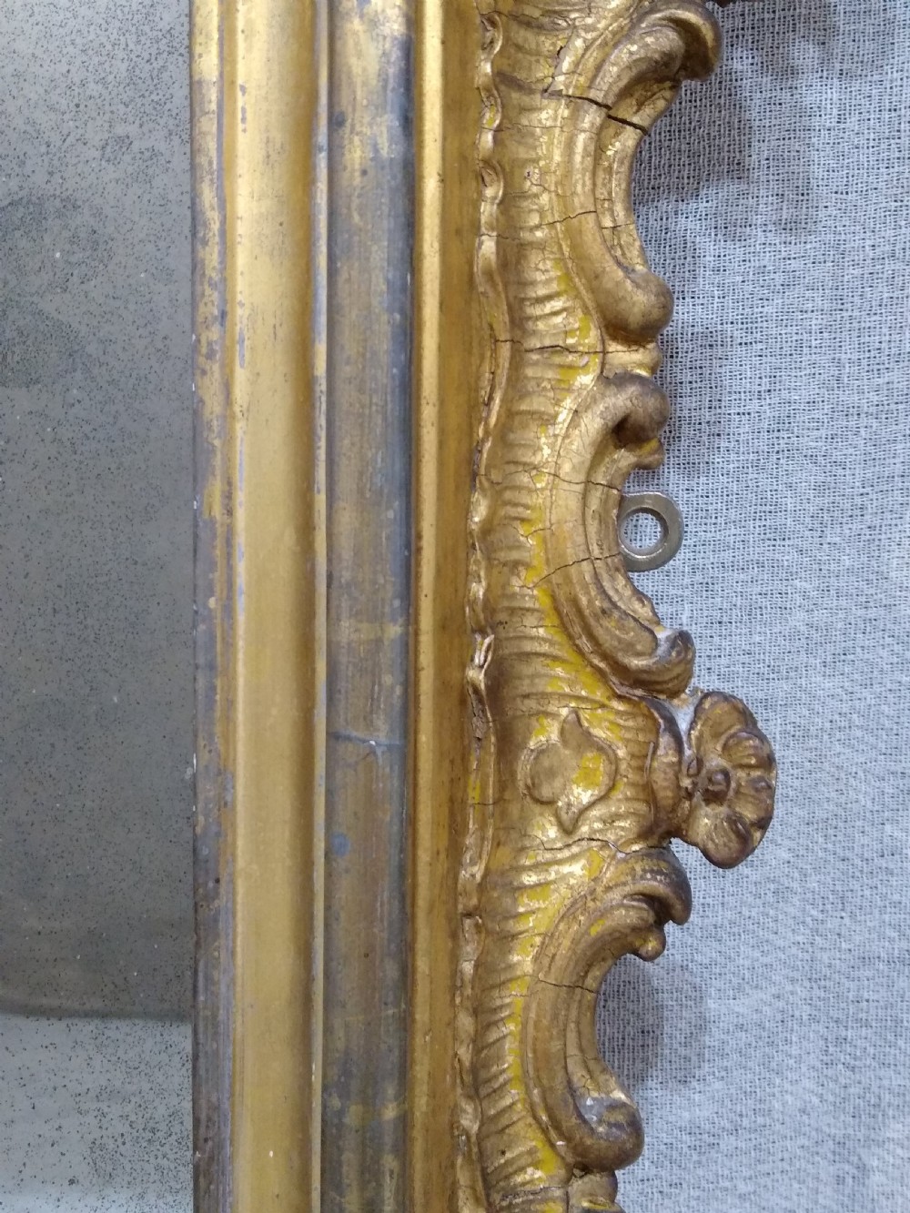 Large Antique Gilt Overmantle Wall Mirror c1860 View XI