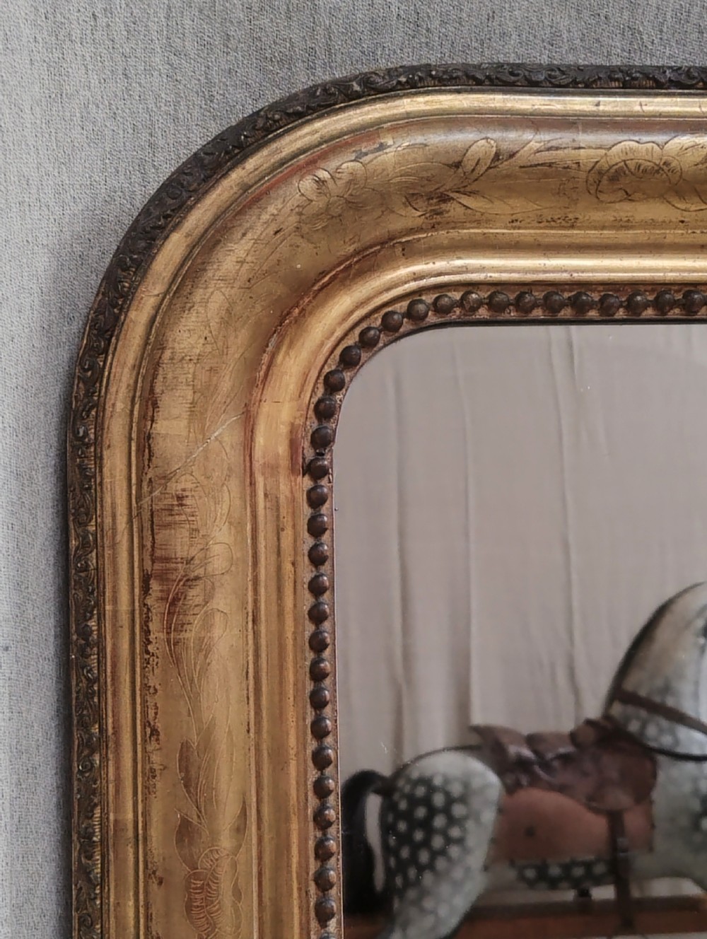 Large French Gilt Overmantle Wall Mirror c1870 View V