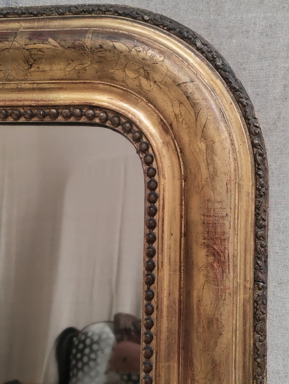 Large French Gilt Overmantle Wall Mirror c1870 View IV