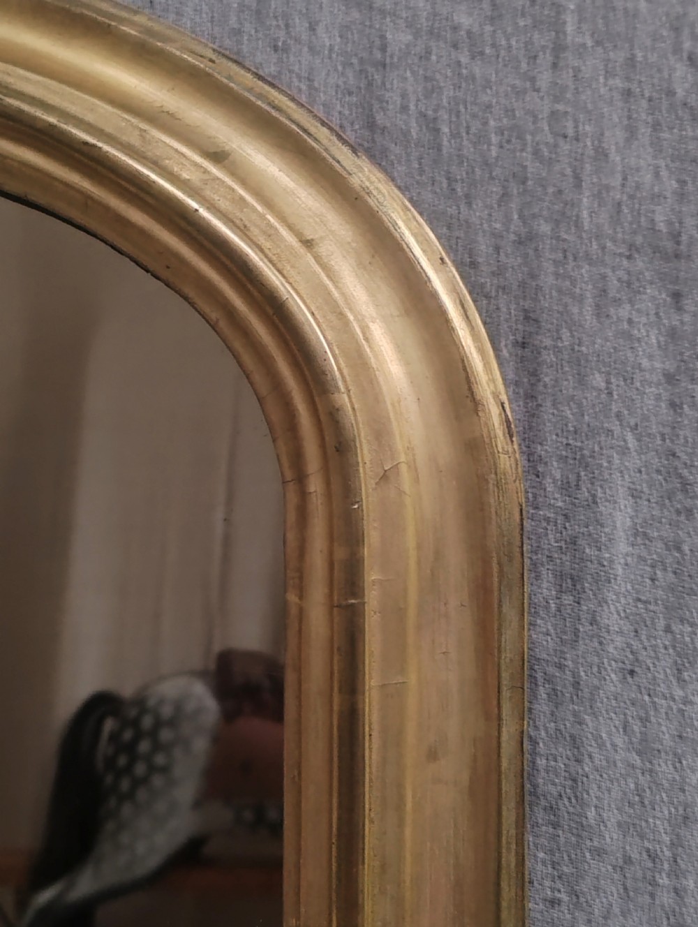 Large Antique Gilt Overmantle Wall Mirror c 1880 View II