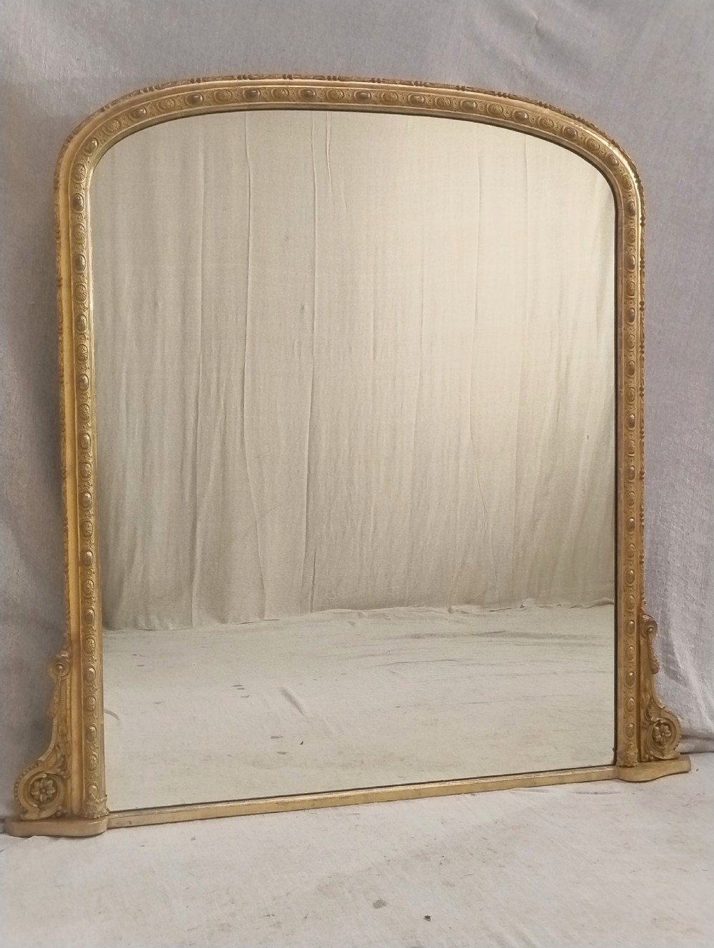 Large Antique Gilt Overmantle Mirror c1880 View II