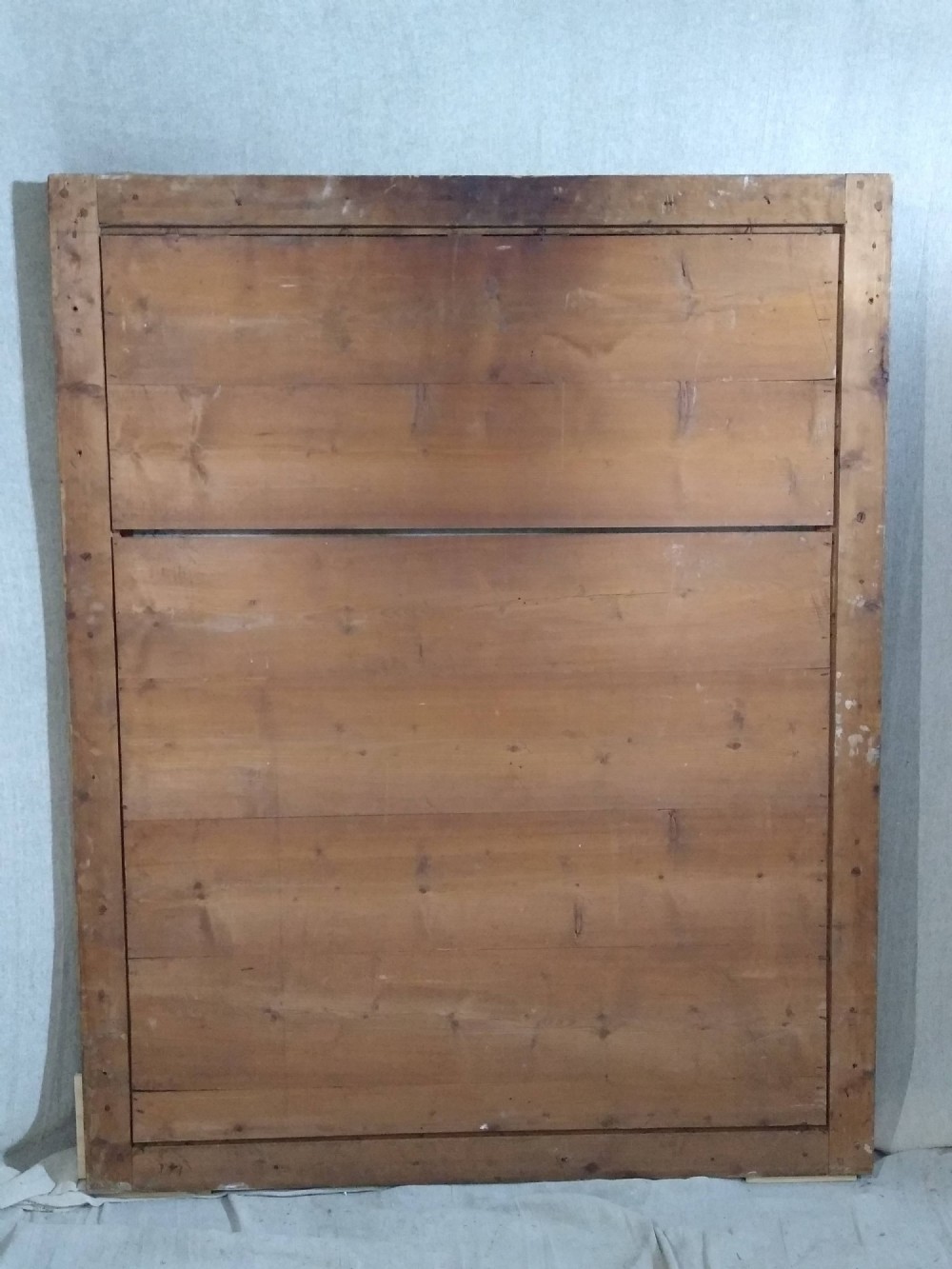 A large rectangular French antique wall mirror featuring a heavily decorated gold leaf frame with floral scroll mouldings. View VIII