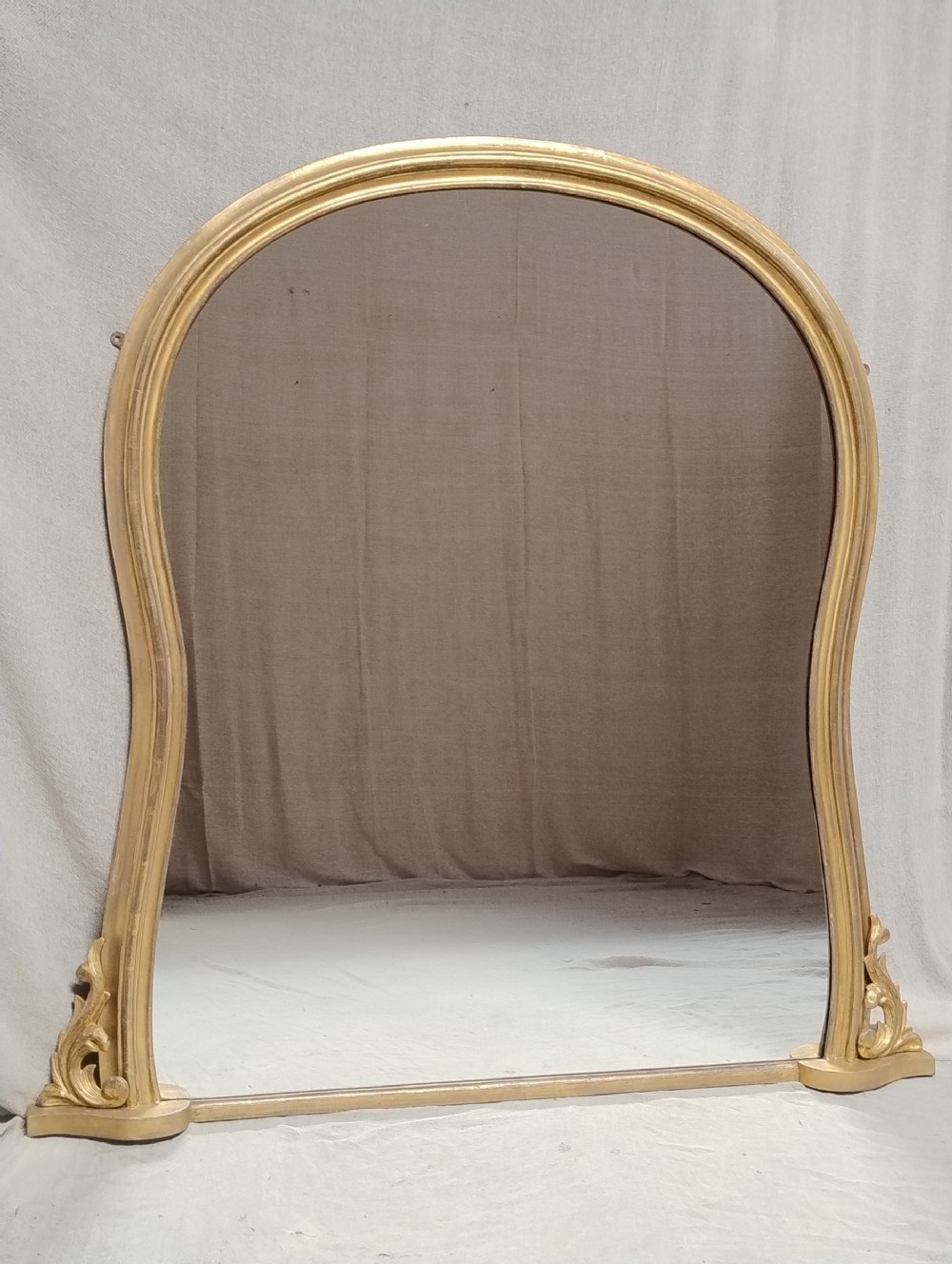 Large Antique Gilt Overmantle Wall Mirror c1870