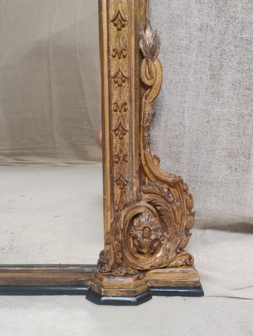 Large Antique Gilt Overmantle Mirror c1880 View III