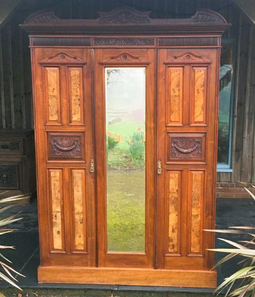Late Victorian Walnut Double Wardrobe