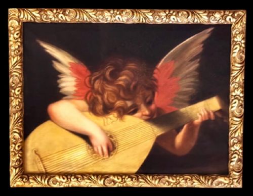 19TH CENTURY ITALIAN SCHOOL PAINTING ANGEL PLAYING THE LUTE AFTER ROSSO FIORENTINO 1495 1540 - ADDITIONAL PHOTO 5