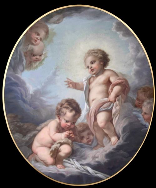 fig 2. Painting of the Baby Jesus and the Infant Saint John, Leopoldo Dumini (Italian, 1825-1908)
