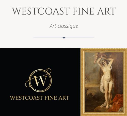 fig 4. A framed Baroque-style oil painting depicting Andromeda bound to a rock face with a winged figure above and Perseus on horseback in the background.