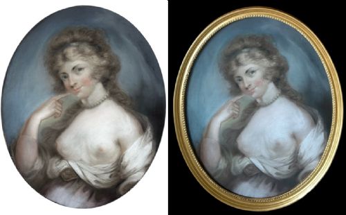 PORTRAIT OF A SEDUCTIVE YOUNG LADY EARLY 19TH CENTURY FRENCH SCHOOL - ADDITIONAL PHOTO 1
