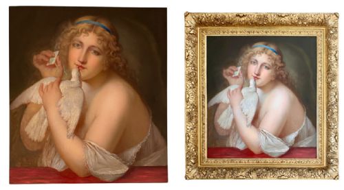 fig 2. Painting of Aphrodite Holding A Dove, Augustin-Luc Demoussey (1809-1880)
