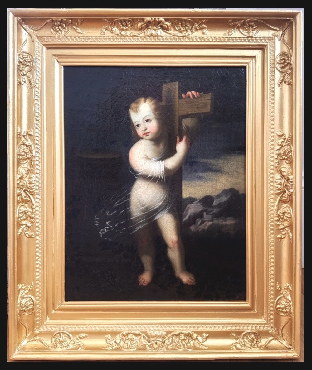 Painting of The Child Jesus Embracing the Cross, Circle of Bartolomé Esteban Murillo (1618-1682)