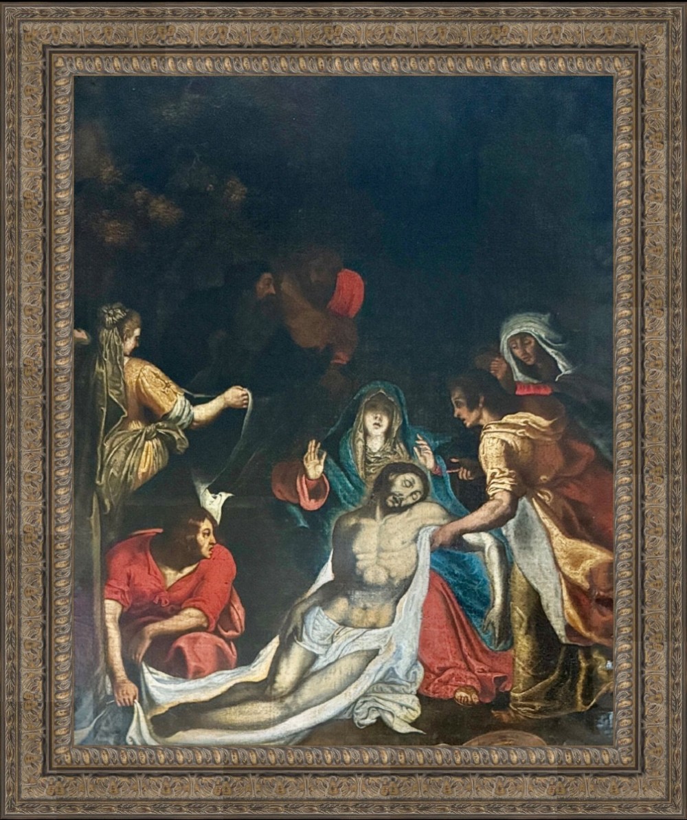Painting of The Lamentation of Christ, Early 17th Century Veronese School. 

