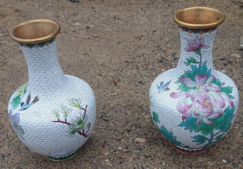 TWO CLOISONEE VASES - ADDITIONAL PHOTO 1