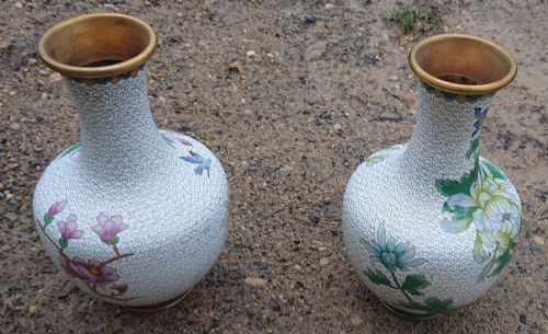 TWO CLOISONEE VASES - ADDITIONAL PHOTO 2