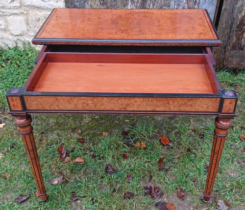 19TH CENTURY AMBOYNA CARD TABLE ATTRIBUTED TO GREGORY AND CO REGENT STREET LONDON - ADDITIONAL PHOTO 10