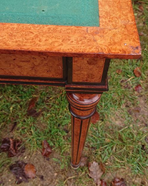 19TH CENTURY AMBOYNA CARD TABLE ATTRIBUTED TO GREGORY AND CO REGENT STREET LONDON - ADDITIONAL PHOTO 16