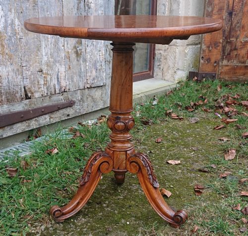 VERY FINE QUALITY 19TH CENTURY AMBOYNA TRIPOD WINE TABLE - ADDITIONAL PHOTO 2