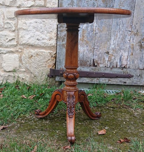 VERY FINE QUALITY 19TH CENTURY AMBOYNA TRIPOD WINE TABLE - ADDITIONAL PHOTO 8
