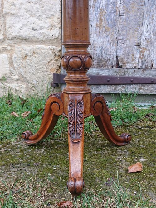 VERY FINE QUALITY 19TH CENTURY AMBOYNA TRIPOD WINE TABLE - ADDITIONAL PHOTO 9