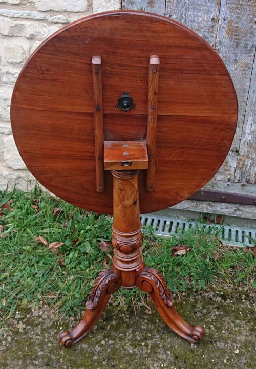VERY FINE QUALITY 19TH CENTURY AMBOYNA TRIPOD WINE TABLE - ADDITIONAL PHOTO 15