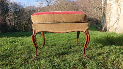 EARLY NINETEENTH CENTURY CABRIOLE LEG STOOL - ADDITIONAL PHOTO 1