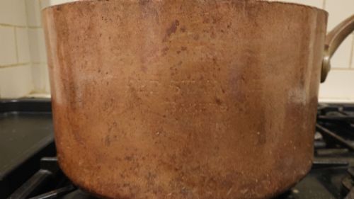 MASSIVE 1889 VICTORIAN COPPER SAUCEPAN MADE BY ELKINGTON AND CO FOR THE RED STAR SHIPPING LINE - ADDITIONAL PHOTO 2