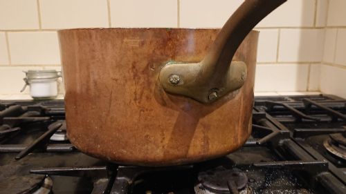 MASSIVE 1889 VICTORIAN COPPER SAUCEPAN MADE BY ELKINGTON AND CO FOR THE RED STAR SHIPPING LINE - ADDITIONAL PHOTO 3