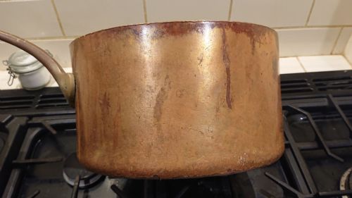 MASSIVE 1889 VICTORIAN COPPER SAUCEPAN MADE BY ELKINGTON AND CO FOR THE RED STAR SHIPPING LINE - ADDITIONAL PHOTO 5