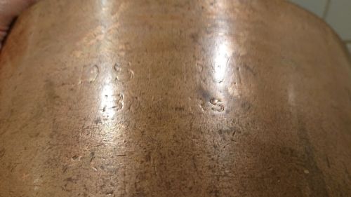 MASSIVE 1889 VICTORIAN COPPER SAUCEPAN MADE BY ELKINGTON AND CO FOR THE RED STAR SHIPPING LINE - ADDITIONAL PHOTO 7