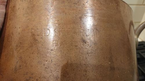 MASSIVE 1889 VICTORIAN COPPER SAUCEPAN MADE BY ELKINGTON AND CO FOR THE RED STAR SHIPPING LINE - ADDITIONAL PHOTO 8