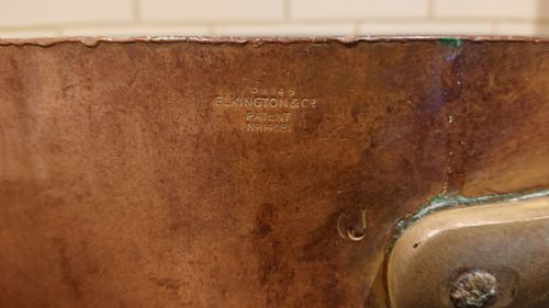 MASSIVE 1889 VICTORIAN COPPER SAUCEPAN MADE BY ELKINGTON AND CO FOR THE RED STAR SHIPPING LINE - ADDITIONAL PHOTO 9