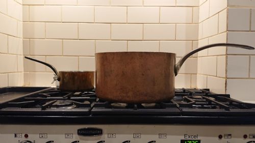 MASSIVE 1889 VICTORIAN COPPER SAUCEPAN MADE BY ELKINGTON AND CO FOR THE RED STAR SHIPPING LINE - ADDITIONAL PHOTO 13